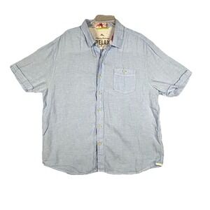 Tommy Bahama‎ Relax Men's Blue 100% Linen Short Sleeve Shirt Sz XL